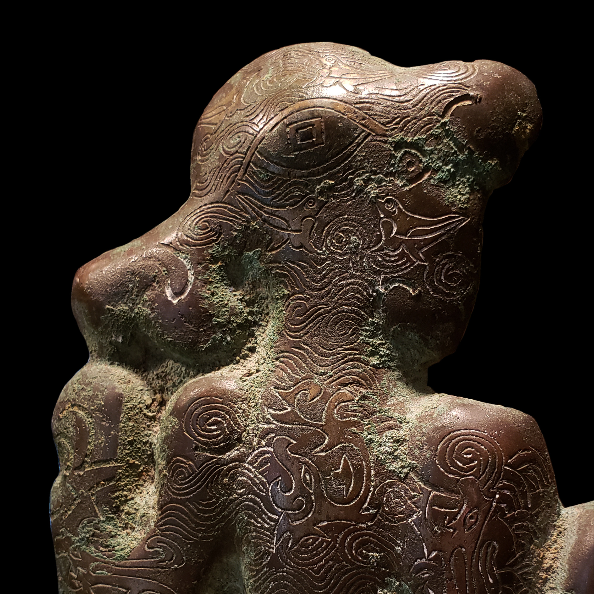 Pair of Zoomorphic Fantastic Figures S. Bernstein & Co. Jade